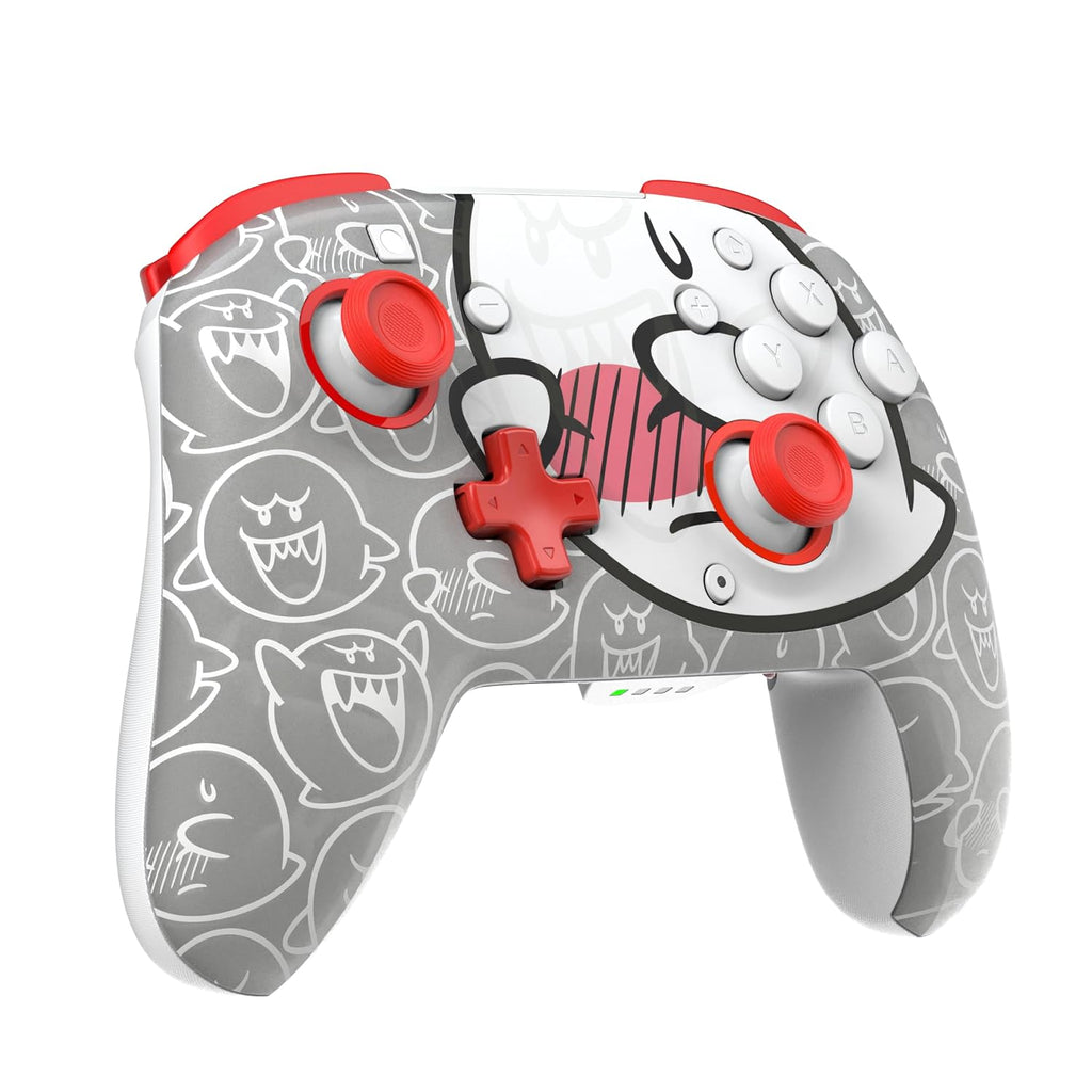 PDP Rematch Glow Wireless Gaming Controller Boo Hoo Nintendo Switch 2. Lite | Also works with OLED. Motion Controls. Rechargeable 40-Hr Battery. 2 Mappable Back Buttons. Mario Boo-Hoo Glow Red & White