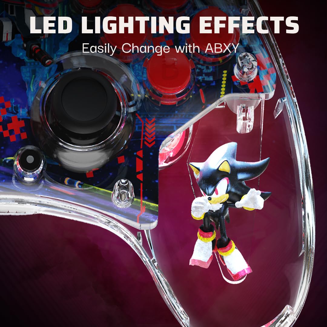 PDP REALMz Wireless Controller: Sonic Shadow Space Colony Nintendo Switch 2 | Licensed for Nintendo & SEGA, Customizable LED Lighting, 30-Hr Battery, Motion Controls, Sonic Space Shadow Colony Ark