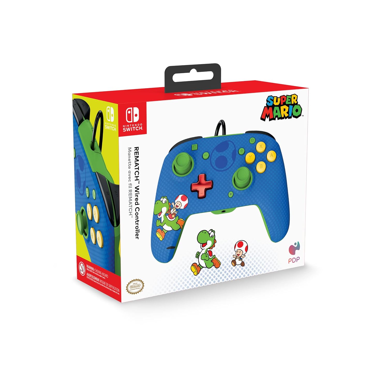 PDP REMATCH Wired Controller for Nintendo Switch/Lite/OLED - Toad & Yoshi