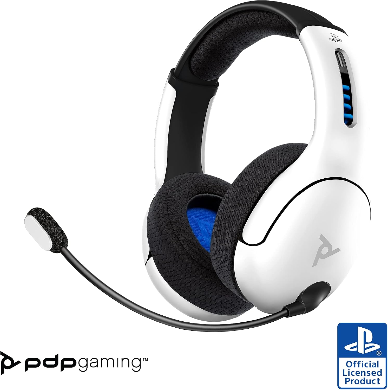 PDP LVL50 Wireless Stereo Gaming Headset. Officially Licensed by Sony PlayStation 5. PS5/PS4/PS3/PC. Lightweight Durable 40 Foot Connection. Noise-canceling Flip-to-Mute Mic. White