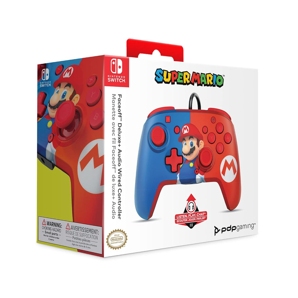PDP REMATCH Enhanced Wired Power Nintendo Switch Pro Controller. Officially Licensed Switch Lite/OLED Compatible Gamepad. Customizable Programmable Buttons. Super Mario Power Pose (Red & Blue)