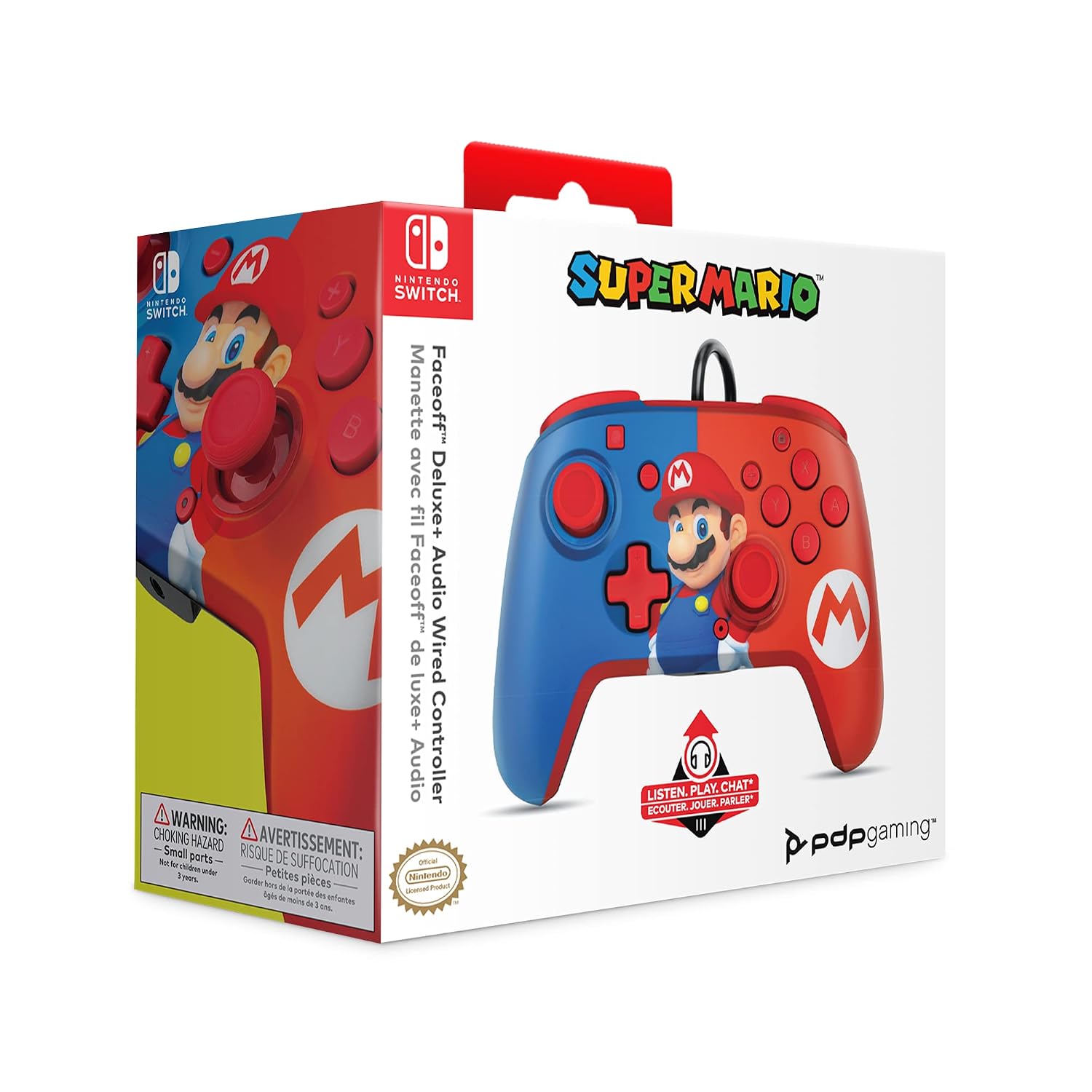 PDP REMATCH Enhanced Wired Power Nintendo Switch Pro Controller. Officially Licensed Switch Lite/OLED Compatible Gamepad. Customizable Programmable Buttons. Super Mario Power Pose (Red & Blue)