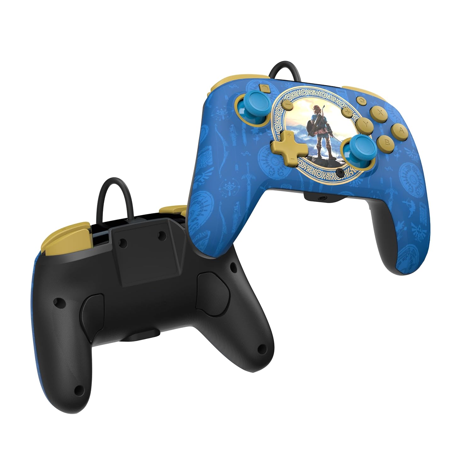 PDP REMATCH Enhanced Wired Nintendo Switch Pro Controller. Switch Lite/OLED Compatible (Legend of Zelda - Hyrule Blue)