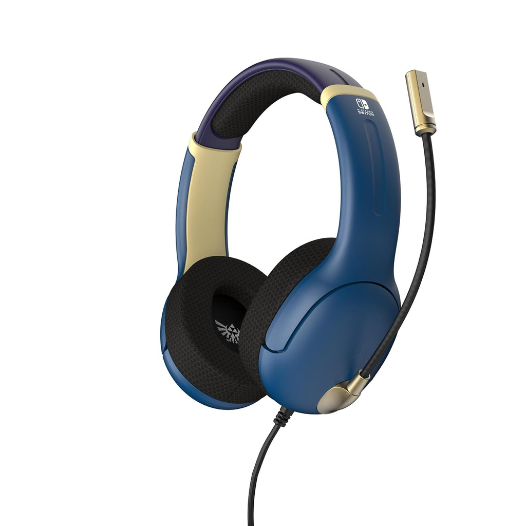 PDP Airlite Wired Gaming Headset for Nintendo Switch 2. Switch Lite. OLED | Flexible Noise-Cancelling Mic. Lightweight Design. Soft Ear Cushions. On-Ear Volume Controls. Zelda Hyrule Blue Edition