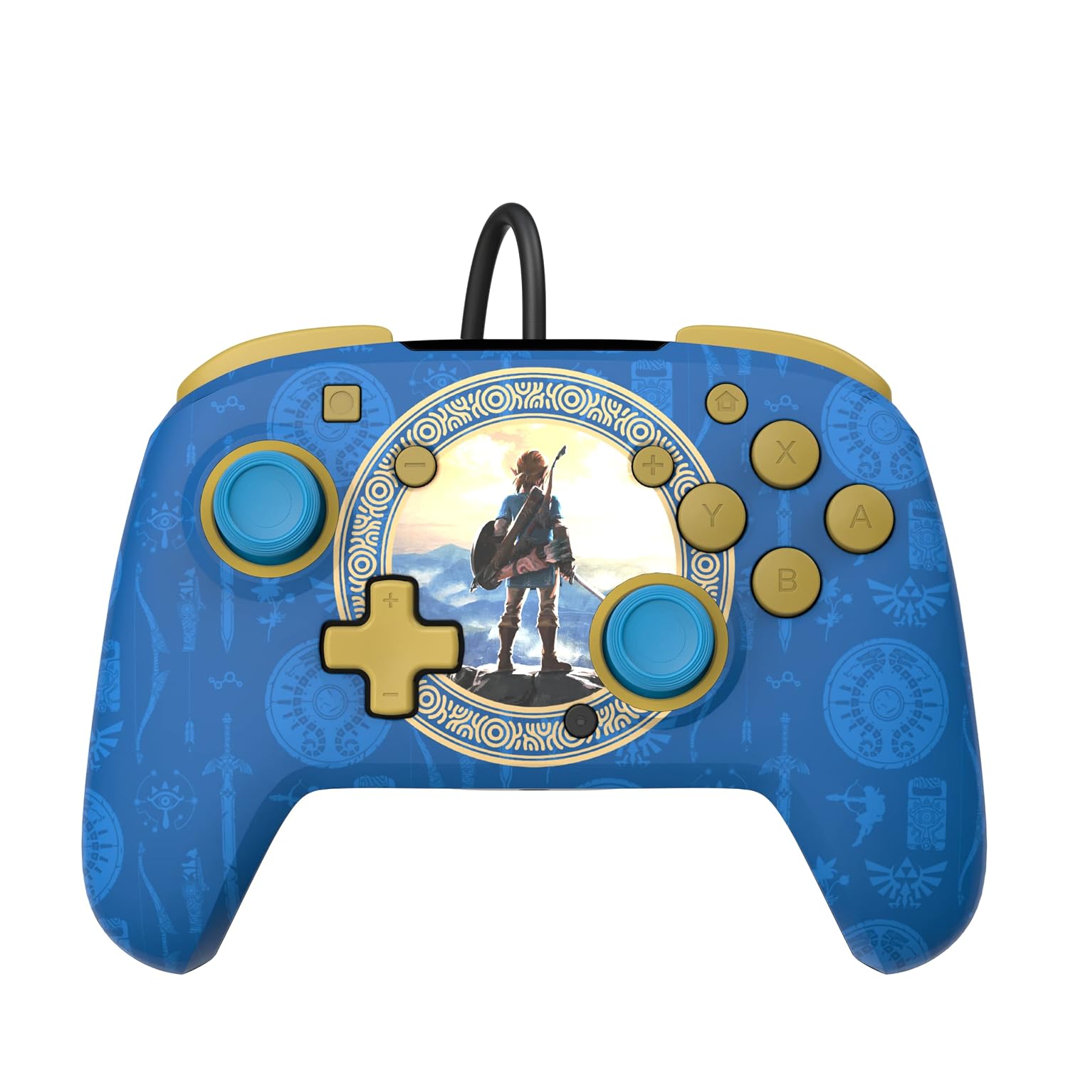 PDP REMATCH Enhanced Wired Nintendo Switch Pro Controller. Switch Lite/OLED Compatible (Legend of Zelda - Hyrule Blue)