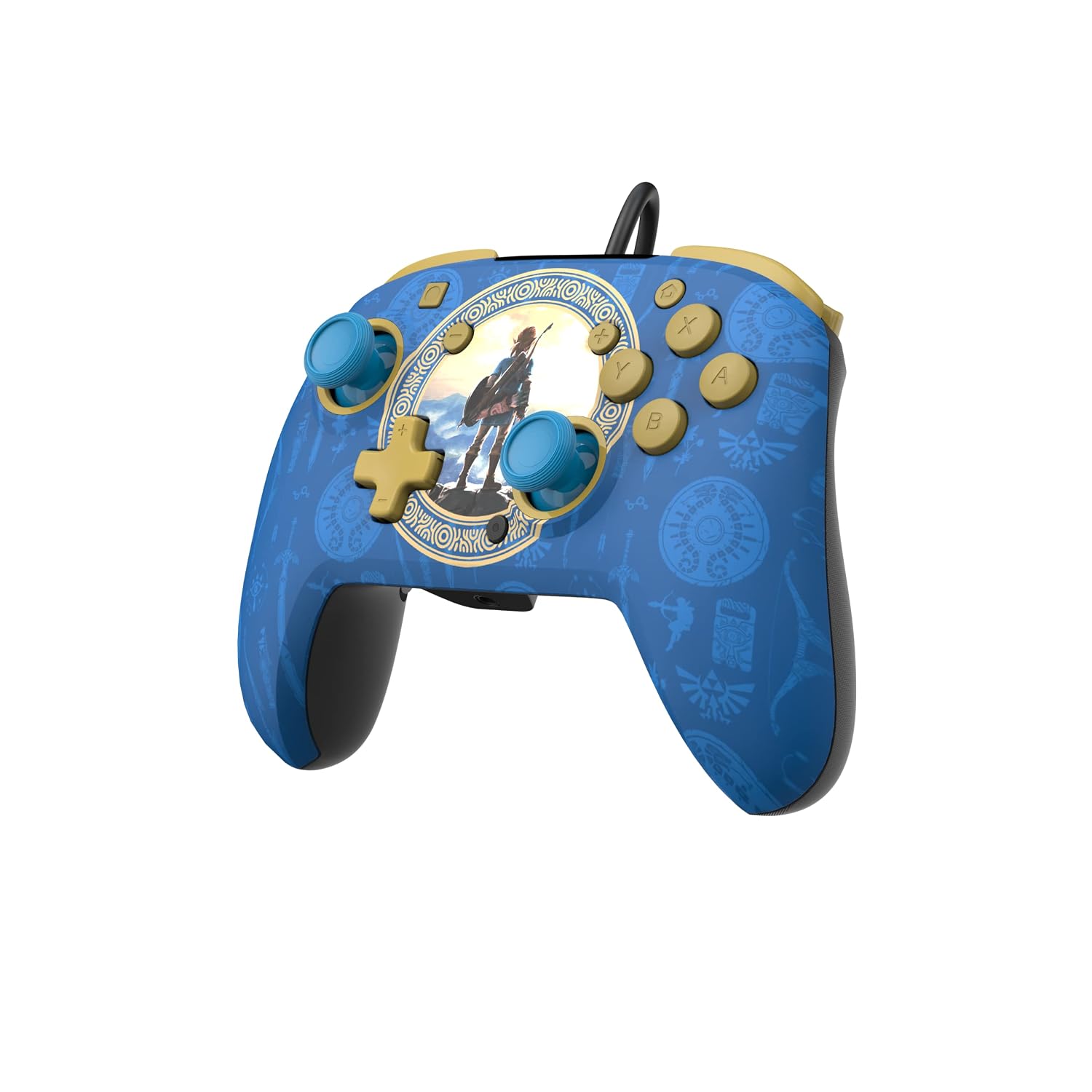 PDP REMATCH Enhanced Wired Nintendo Switch Pro Controller. Switch Lite/OLED Compatible (Legend of Zelda - Hyrule Blue)