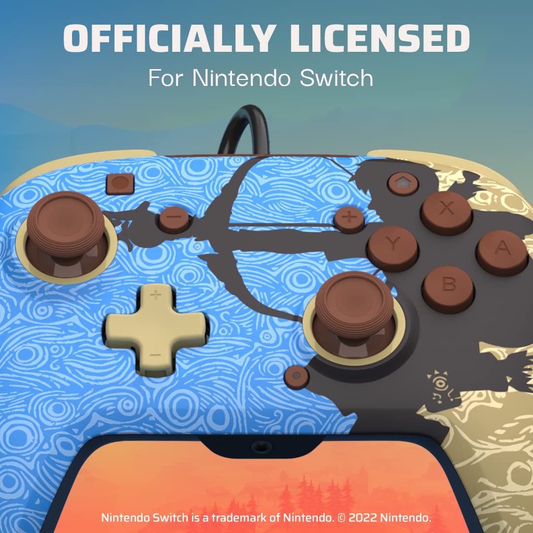 PDP REMATCH Enhanced Wired Power Nintendo Switch Pro Controller. Officially Licensed Switch Lite/OLED Compatible Gamepad. Customizable Programmable Buttons. Legend of Zelda BoTW Ancient Arrow