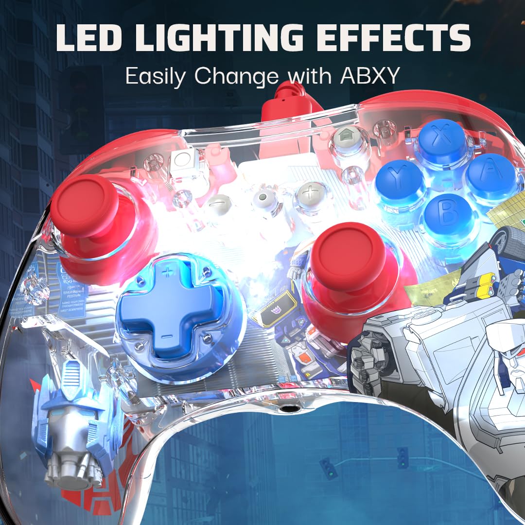 PDP REALMz Nintendo Switch Pro Controller. Customizable LED Lighting. 3.5mm Headphone Jack. Officially Licensed by Nintendo and Hasbro. Transformers