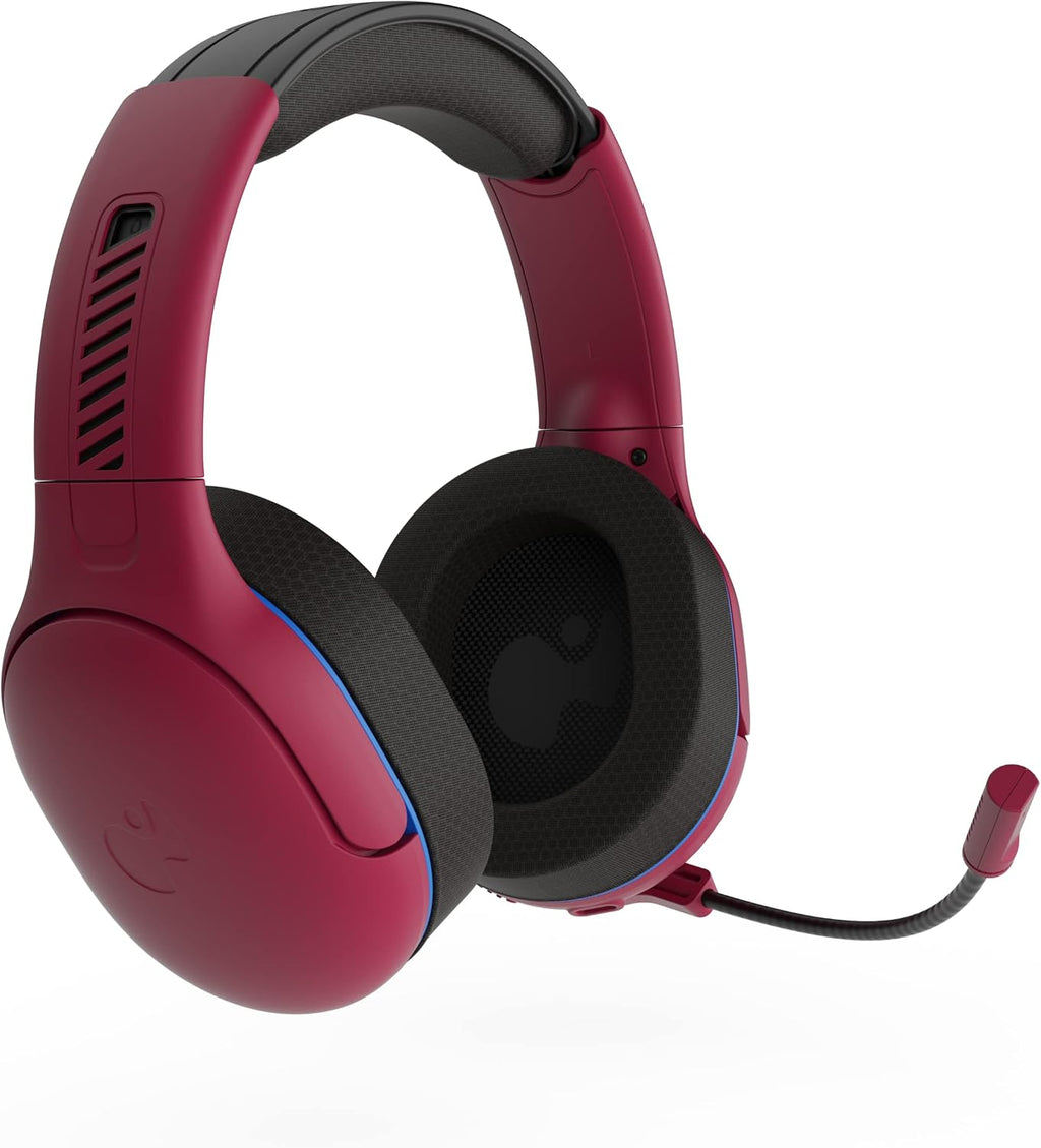 PDP AIRLITE Pro Wireless Stereo Gaming Headset. Officially Licensed by Sony PlayStation 5. PS5/PS4/PS3/PC. Lightweight Durable 40 Foot Connection. Noise-canceling Flip-to-Mute Mic. Cosmic Red