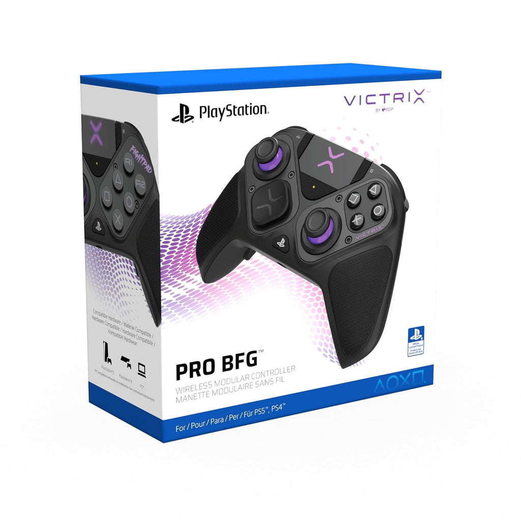 PDP Victrix Pro BFG Wireless Gaming Controller for Playstation 5 / PS5. PS4. PC. Modular Esports Gamepad. Remappable Buttons. Customizable Triggers/Paddles/D-Pad/Fightpad. PC App. Black