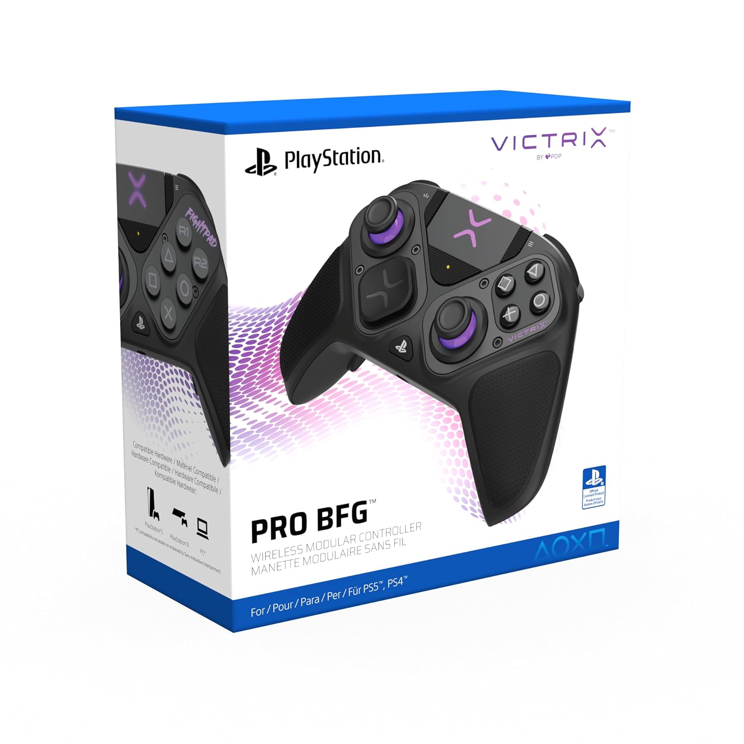 PDP Victrix Pro BFG Wireless Gaming Controller for Playstation 5 / PS5. PS4. PC. Modular Esports Gamepad. Remappable Buttons. Customizable Triggers/Paddles/D-Pad/Fightpad. PC App. Black