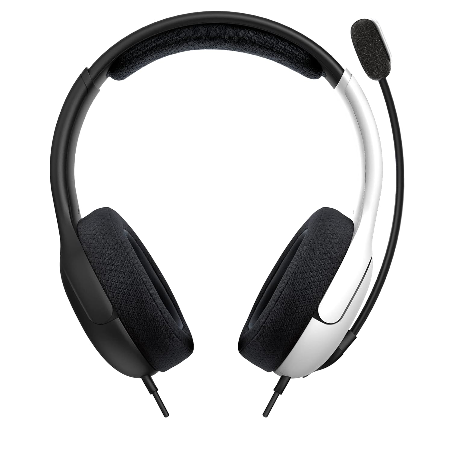 PDP Gaming AIRLITE Stereo Headset with Mic for Nintendo Switch/Switch Lite/OLED - Wired Power Noise Cancelling Microphone. Lightweight. Soft Comfort On Ear Headphones (Black & White)