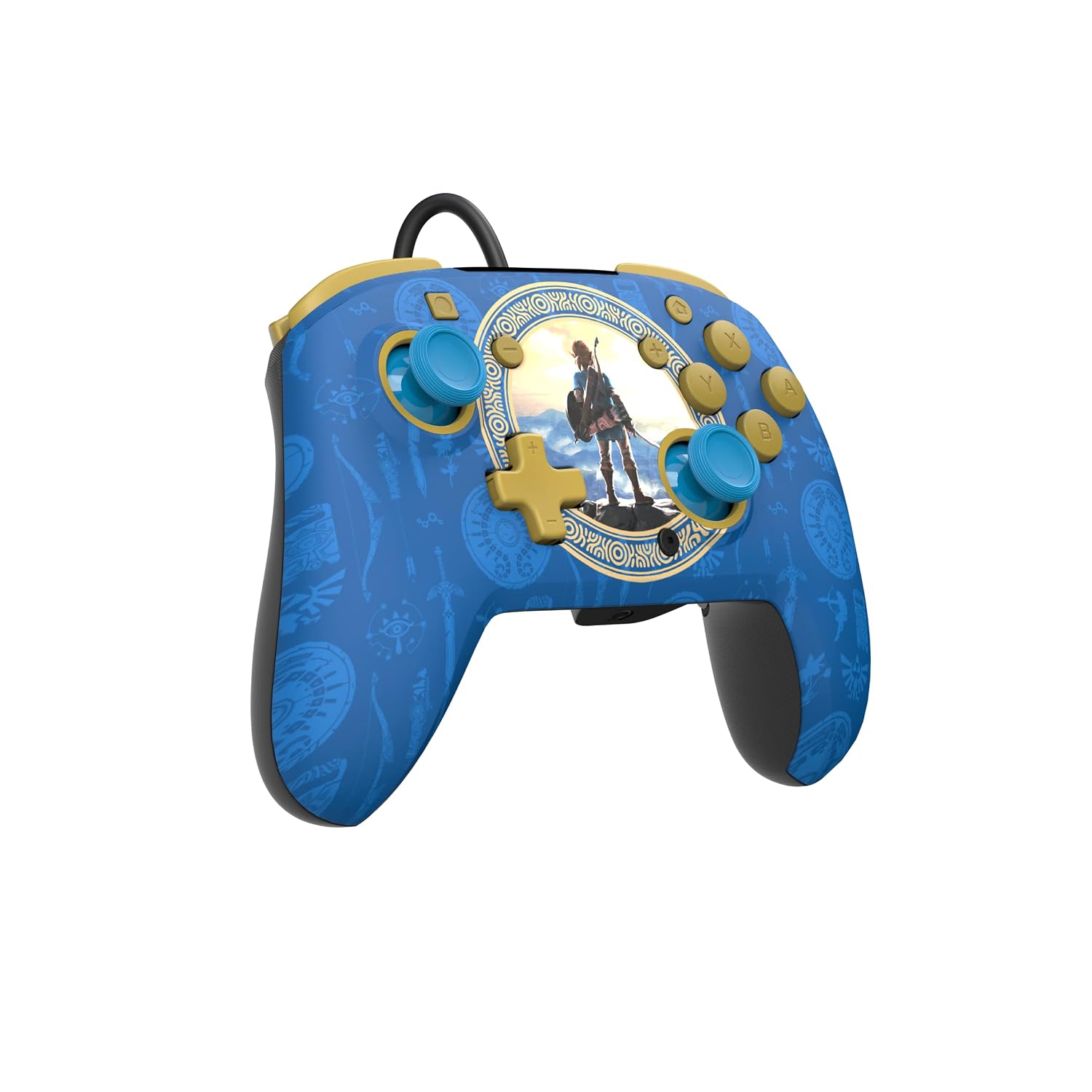 PDP REMATCH Enhanced Wired Nintendo Switch Pro Controller. Switch Lite/OLED Compatible (Legend of Zelda - Hyrule Blue)