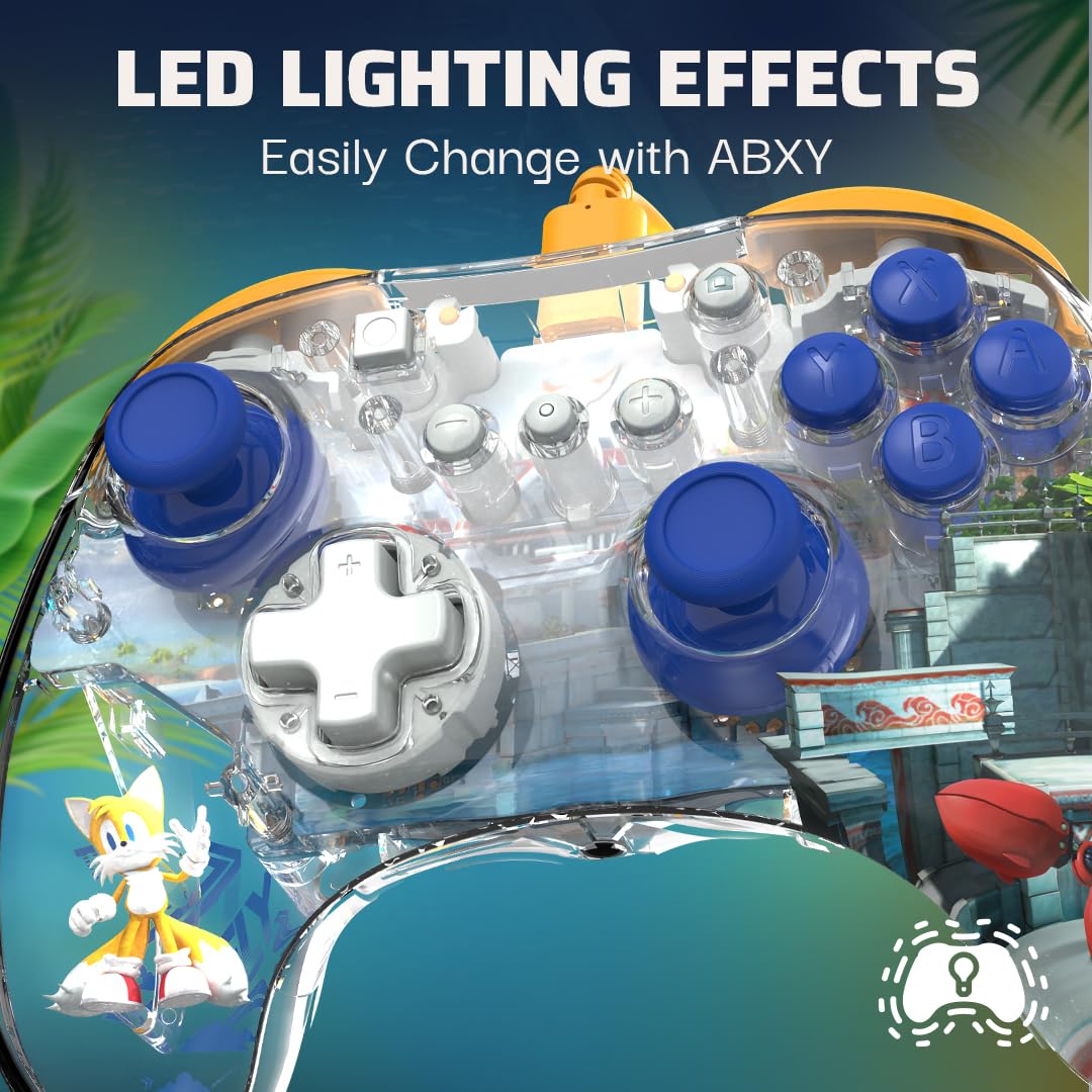 PDP REALMz Nintendo Switch Pro Controller. Customizable LED Lighting. 3.5mm Headphone Jack. Officially Licensed by Nintendo and SEGA