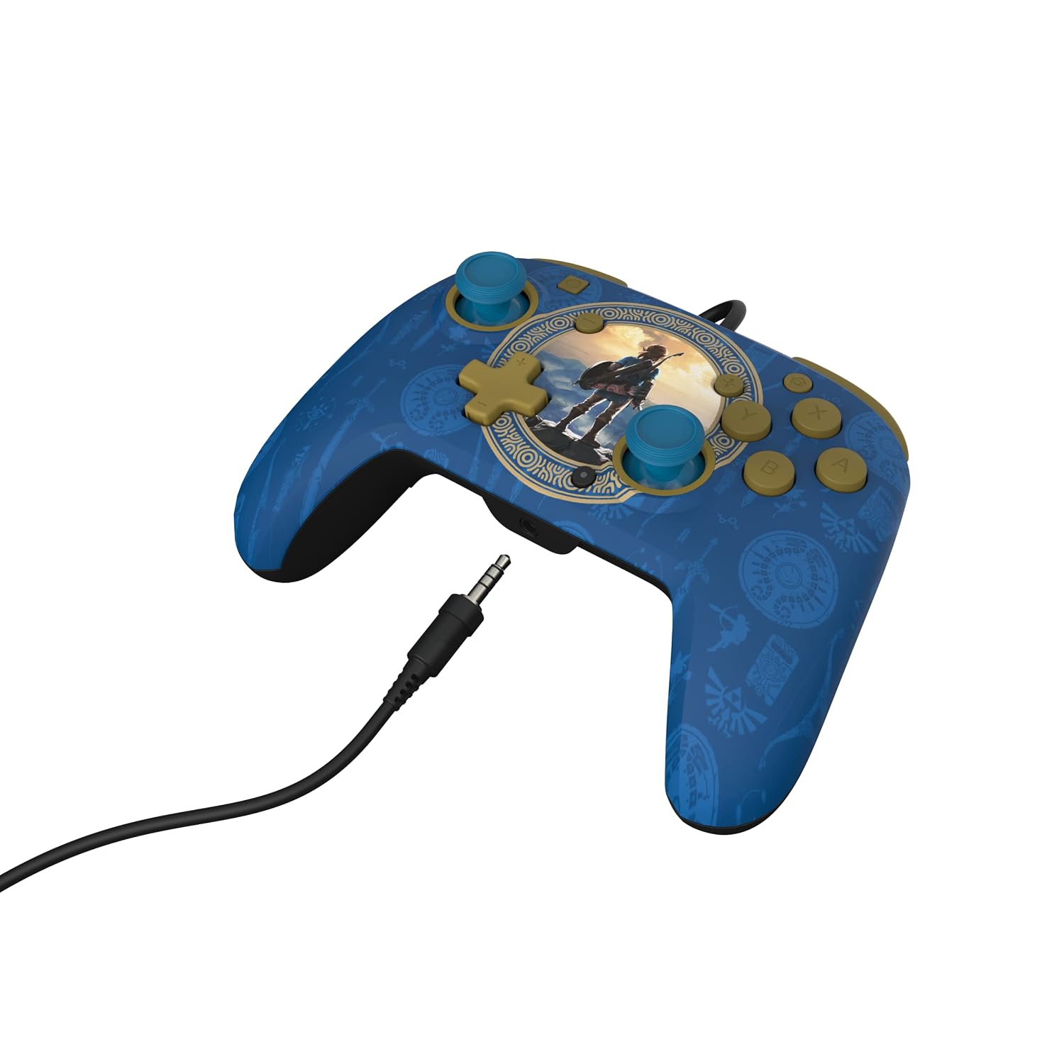PDP REMATCH Enhanced Wired Nintendo Switch Pro Controller. Switch Lite/OLED Compatible (Legend of Zelda - Hyrule Blue)