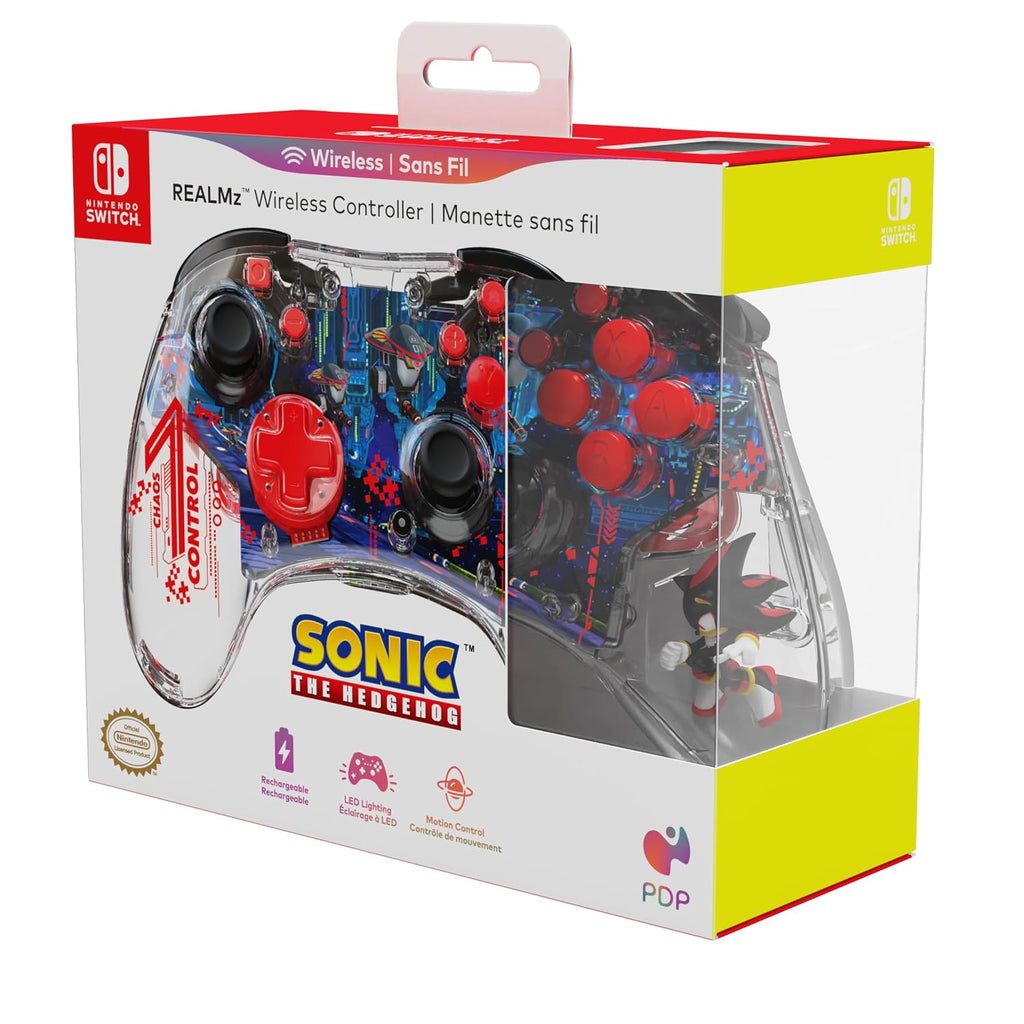 PDP REALMz Wireless Controller: Sonic Shadow Space Colony Nintendo Switch 2 | Licensed for Nintendo & SEGA, Customizable LED Lighting, 30-Hr Battery, Motion Controls, Sonic Space Shadow Colony Ark