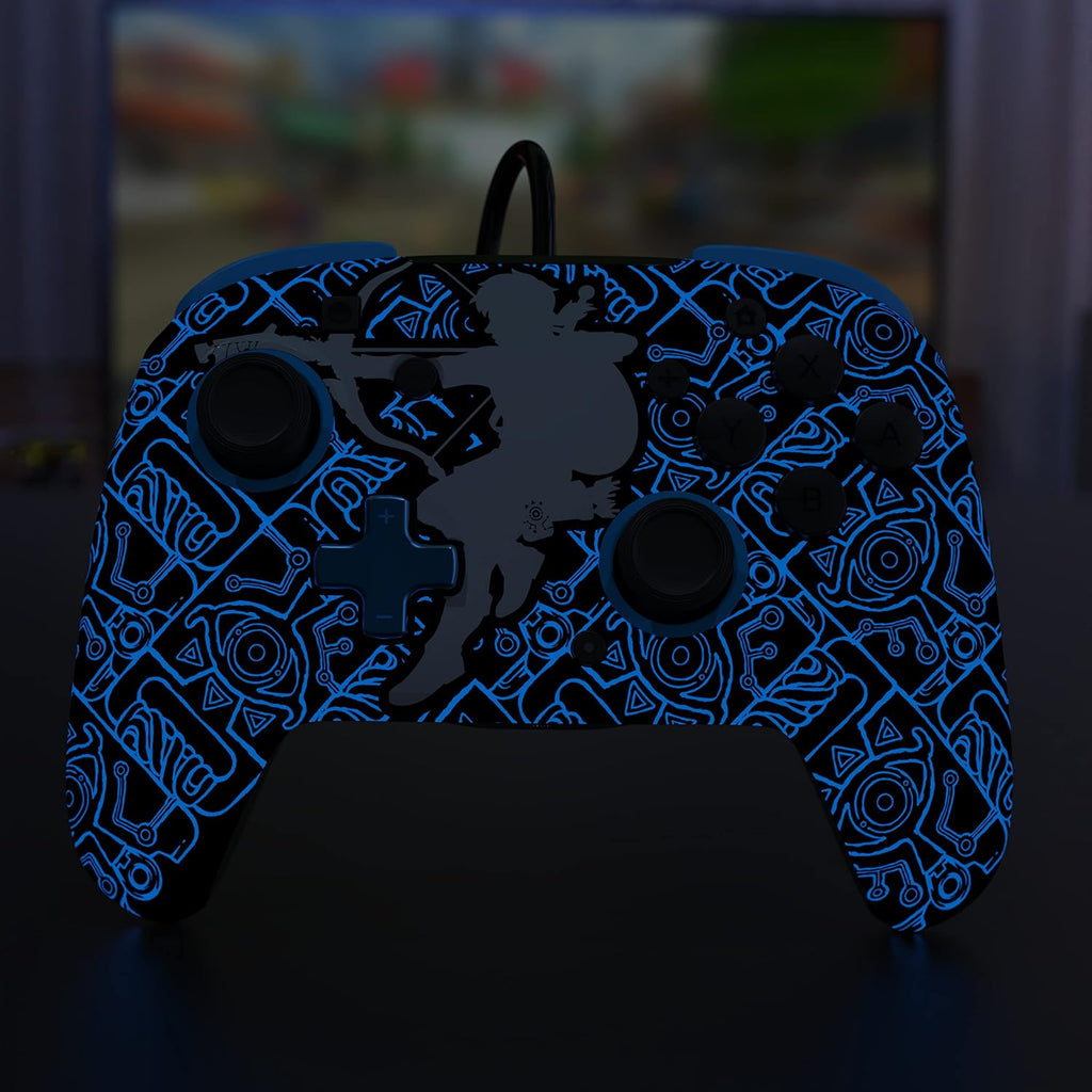 PDP Rematch Wired Gaming Controller: Sheikah Shoot - Officially Licensed for Nintendo Switch, Switch Lite & Switch - OLED Model, Nintendo Switch 2, Glow, Audio Controls, The Legend of Zelda