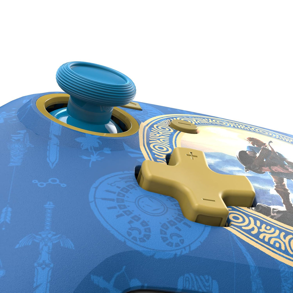 PDP REMATCH Enhanced Wired Nintendo Switch Pro Controller. Switch Lite/OLED Compatible (Legend of Zelda - Hyrule Blue)