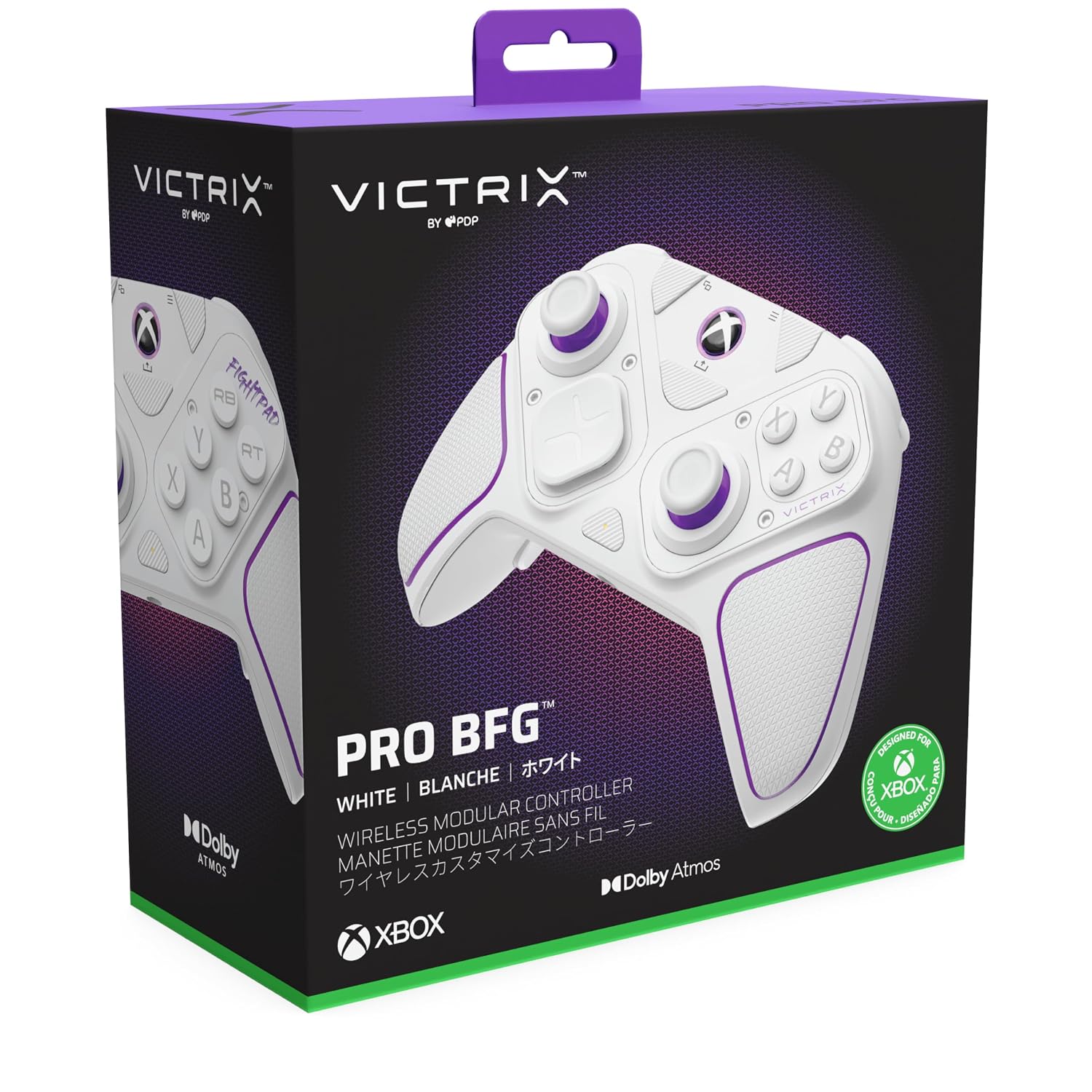 Victrix Pro BFG Wireless Gaming Controller - Xbox Series X|S. Xbox One & PC | Dolby Atmos. 4 Mappable Back Buttons. Interchangeable Thumbsticks & D-Pads. Customizable Hair Triggers & Paddles. White