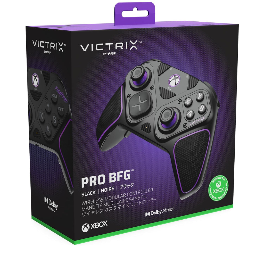 PDP Victrix Pro BFG Wireless Gaming Controller for Xbox Series X|S. Xbox One. Windows 10/11. Modular Gamepad. Dolby Atmos Audio. Remappable Buttons. Customizable Triggers/Paddles/D-Pad. PC App. Black